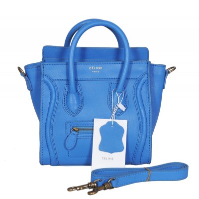 Celine Boston Bag Light Blue Sorriso vacchetta