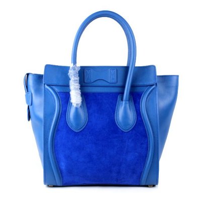 Celine Boston blu in pelle di camoscio Borse