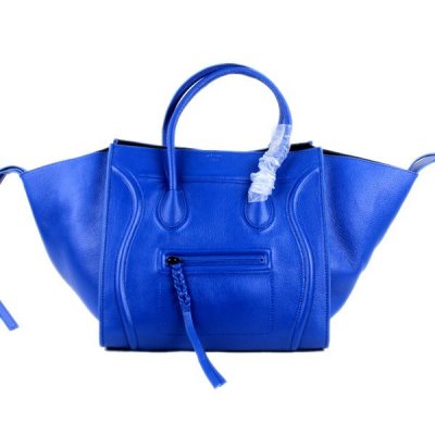 Celine Boston blu Togo in pelle Borse