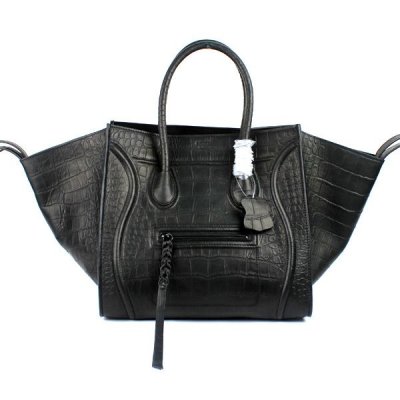 Celine Boston Croco nero Pelle Borse