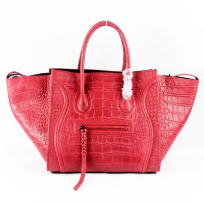 Celine Boston Red Croco Leather Borse