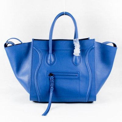 Celine Boston Sky Blue Square Borse Suede