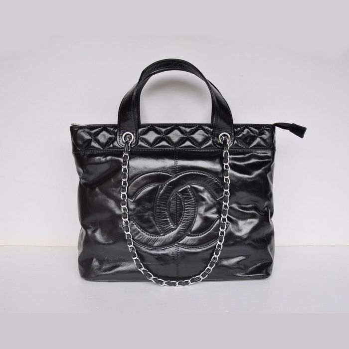 Chanel Olio Cera borsa in pelle nera 67195