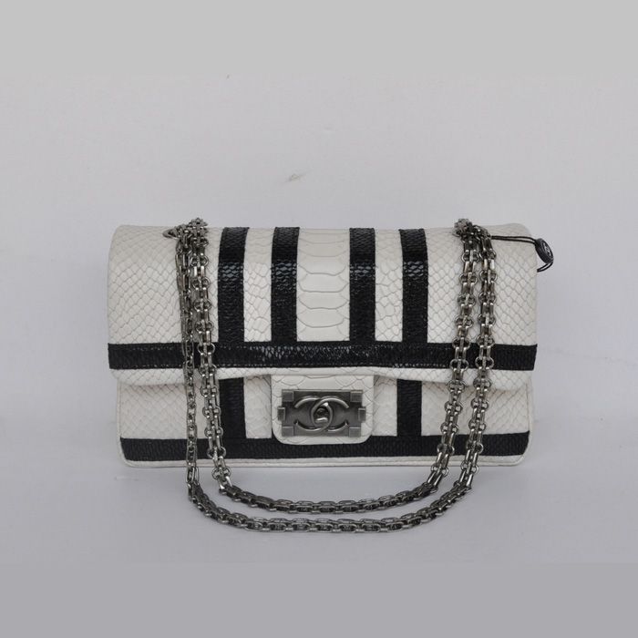 Chanel Flap Borse in pelle di serpente A47139 Albicocca