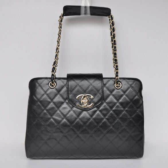 2014 New Chanel Clafskin borsa di cuoio 67.198 Nero