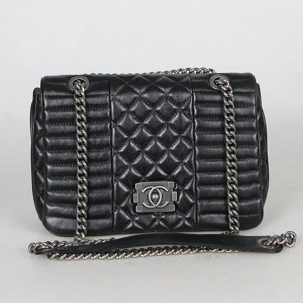 Chanel A52187 Flap Shoulder Borse in pelle di pecora nera