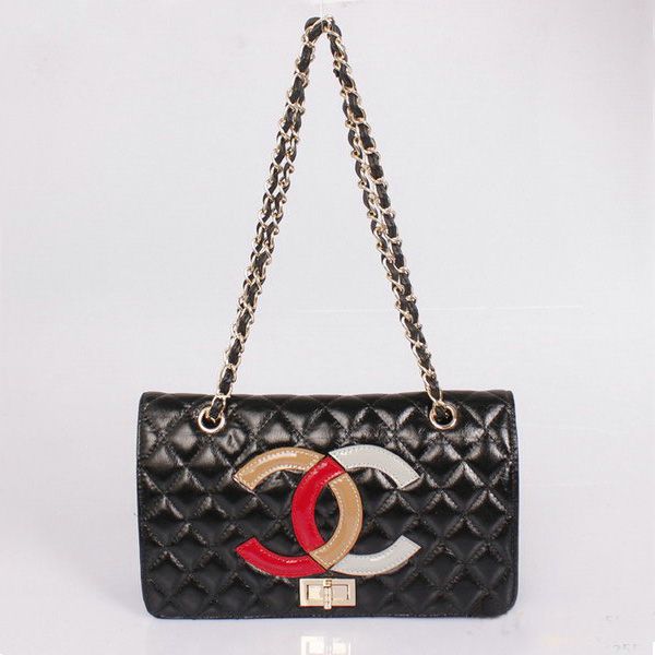 Borsa Chanel A52136 Flap in pelle iridescente nero della spalla