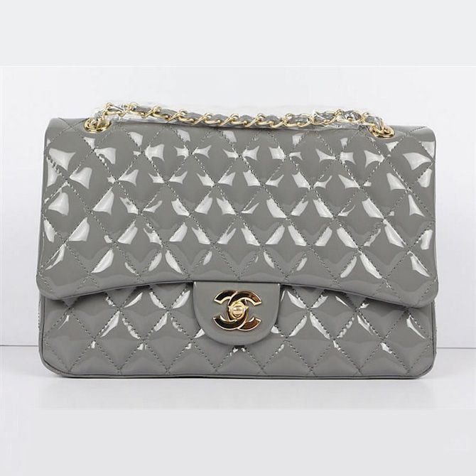 Chanel 1113 Classic Quilted Flap Borse originale mucca pelle grigia
