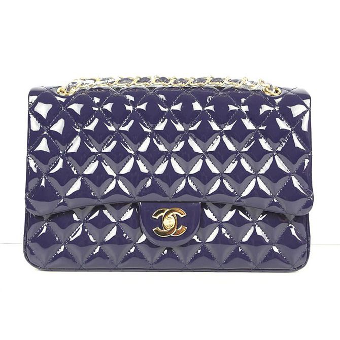 Chanel 1113 Classic Quilted Flap Borse originale pelle di mucca viola