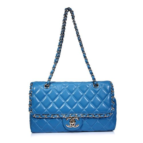 Chanel A5871 Royalblue pelle di pecora Classics Flap Borse