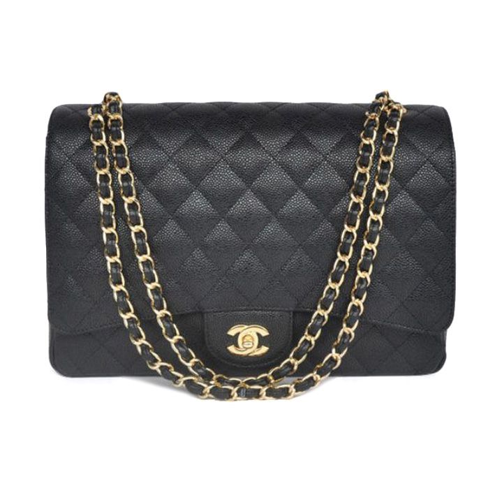 2014 Chanel Caviar Flap in pelle borse 58601 Catena dell'oro nero
