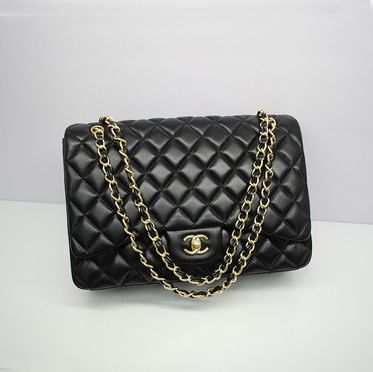 2014 borse Chanel Classic Flap Maxi 58601 Catena dell'oro nero