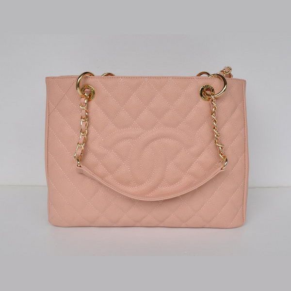 Borsa Chanel A50995 Rosa Cannage a tracolla in pelle oro