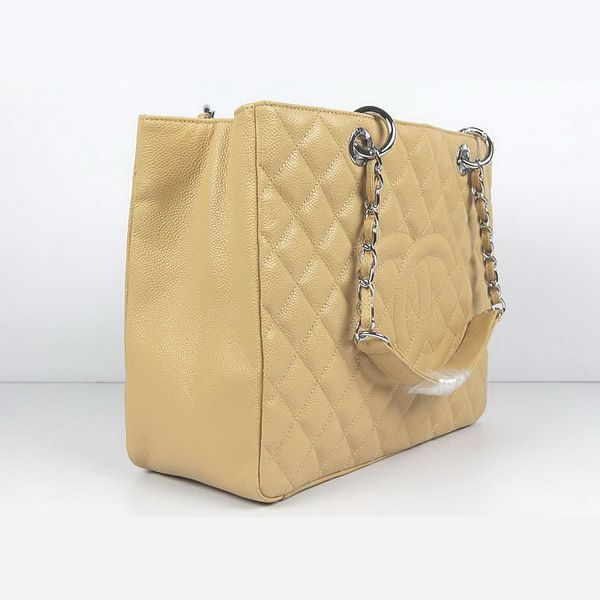 Borse Chanel Beige Caviar pelle con hardware Argento 50995