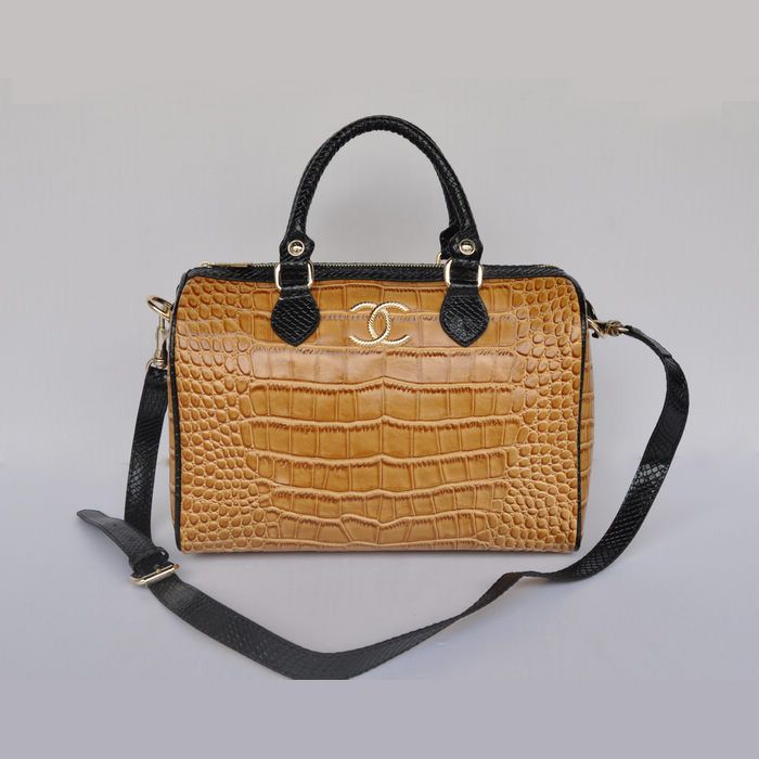 Chanel Boston Borse Croco Leather A66883 Caff¨¨