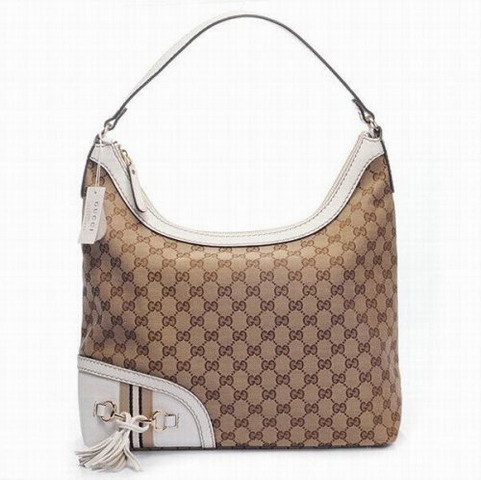 Gucci Outlet Medium Hobo Bag 232968 Beige / Bianco