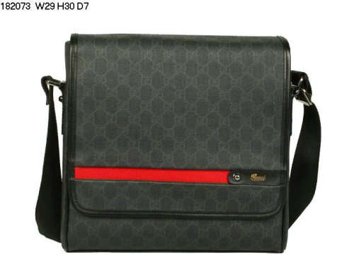 Gucci 182073 New Mens Messenger Bag Black