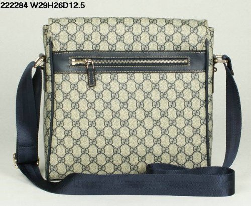 Gucci 222284 Large Canvas Messenger Bag blu