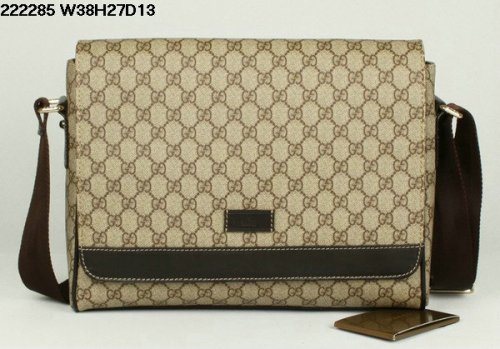 Gucci 222.285 Large Canvas Messenger Bag Coffee