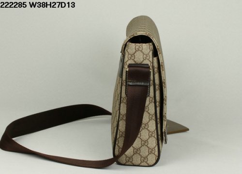 Gucci 222.285 Large Canvas Messenger Bag Coffee