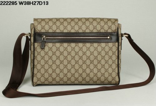 Gucci 222.285 Large Canvas Messenger Bag Coffee