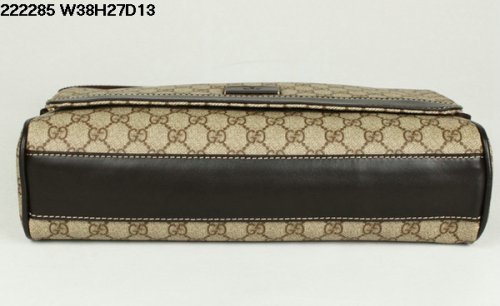 Gucci 222.285 Large Canvas Messenger Bag Coffee