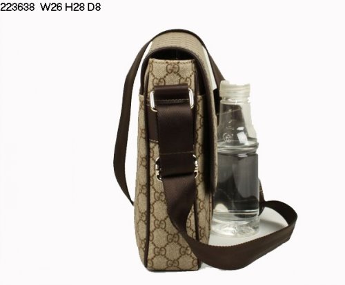 Gucci GG PVC tracolla in pelle 223638 Caffè Nuovo