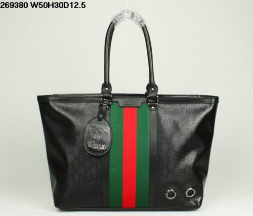 Gucci nuovo 269380 Nero Tote con Firma Web sacchetto impermeabil