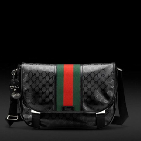 Gucci 269.376 borsa a tracolla media con nastro gucci in nero