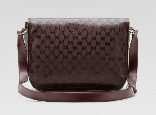 Gucci Medium Messenger bag con chiusura a clip 201732 in Wine