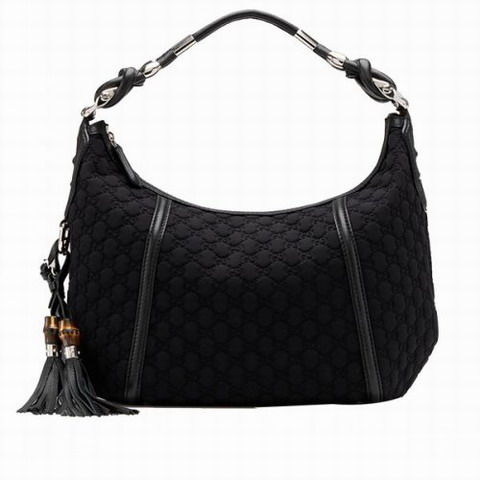 Gucci Outlet Techno Horsebit Medium Hobo 240261 Nero