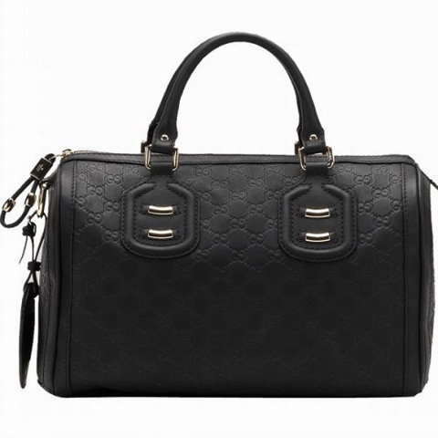 Gucci Techno Tag Medium Boston Bag 241097 Blac