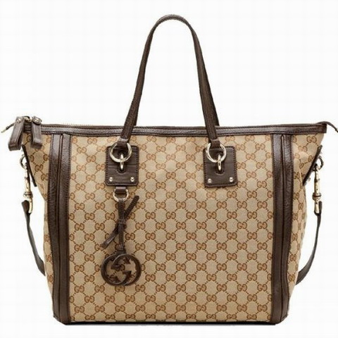 Charm Gucci Grande sacchetto della maniglia 247280 Beige / Marro