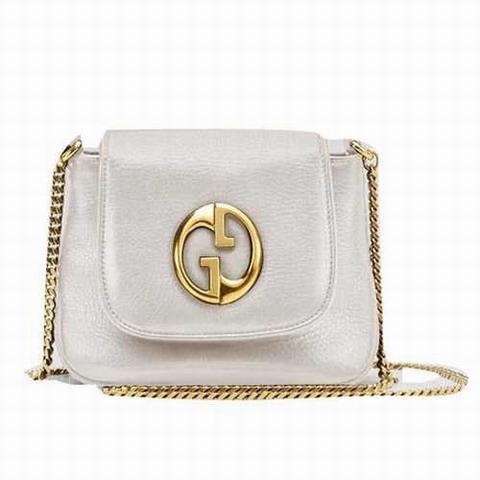 Gucci Outlet 1973 Piccola Borsa a tracolla 251821 Bianco Sporco