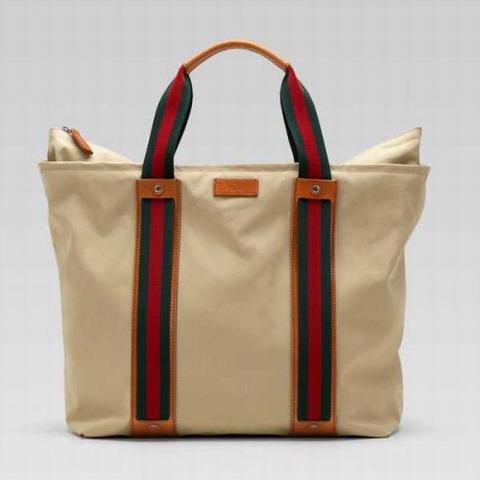 Gucci Tote con Web Dettaglio 253511 in Khaki