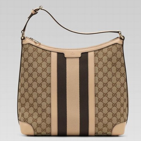 Gucci Outlet Vintage Web Medium Hobo 257084 in beige / sabbia