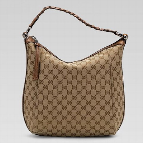 Gucci Bamboo Bar Medium Hobo 257090 in Beige / Marrone chiaro