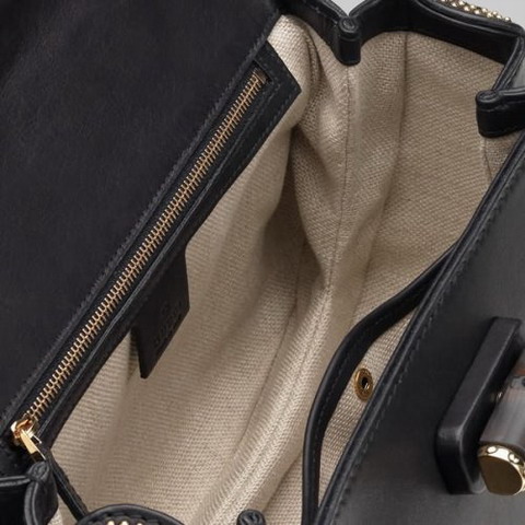 Gucci New Bamboo Top Handle Bag 263970 in nero