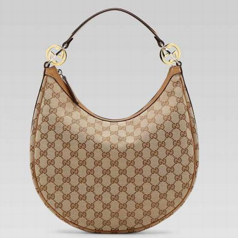 Gucci GG Twins Medium Hobo 232962 in Beige / Camel Brown