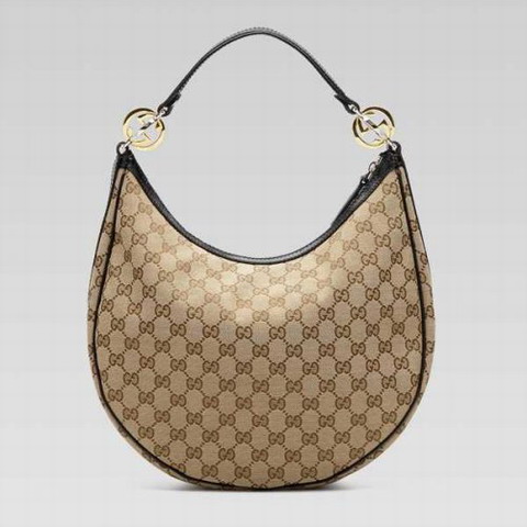 Gucci GG Twins Medium Hobo 232962 in Beige / Nero