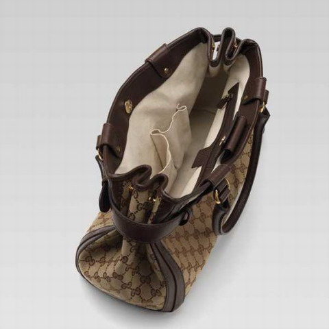 Gucci GG running Medium Tote 247183 nel Beige / Marrone Scuro