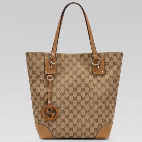 Charm Gucci Medium Tote 247237 nel Beige / Marrone chiaro