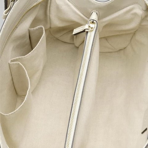 Gucci Outlet Mayfair Media Top Handle Bag 257063 in Off-White