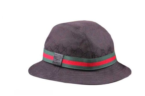 Gucci Outlet Hat Fedora con impresso marchio Nero