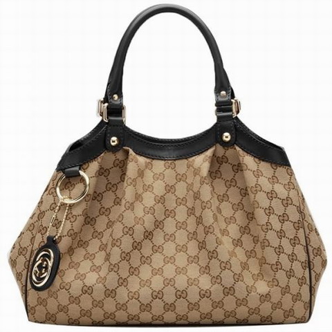 Gucci Sukey Medium Tote 211944 Beige / Nero