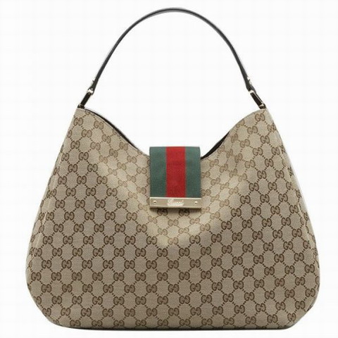 Gucci donna Web di grandi dimensioni Hobo 211933 Beige / Multico