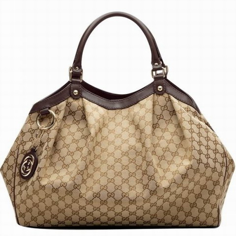 Gucci Sukey Large Tote 211943 Beige / Marrone