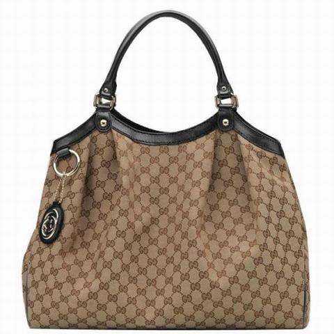 Gucci Sukey Large Tote 211943 Beige / Nero