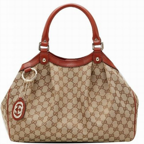 Gucci Sukey Medium Tote 211944 Beige / Rosso