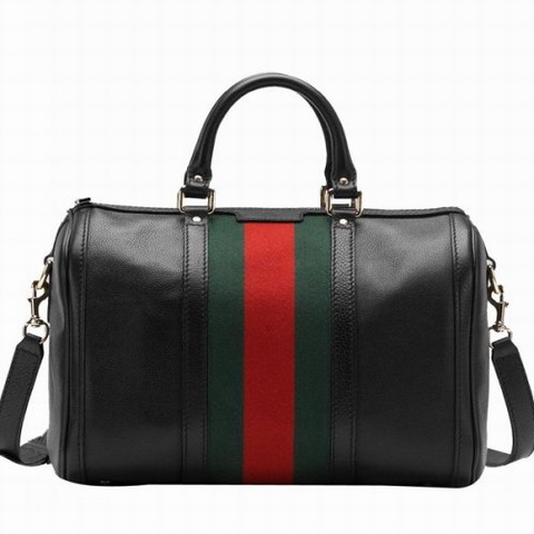 Gucci Vintage Web Medium Boston Bag 247205 Nero